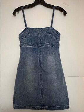 Michael Kors Indigo Denim Mini Dress with Spaghetti Straps